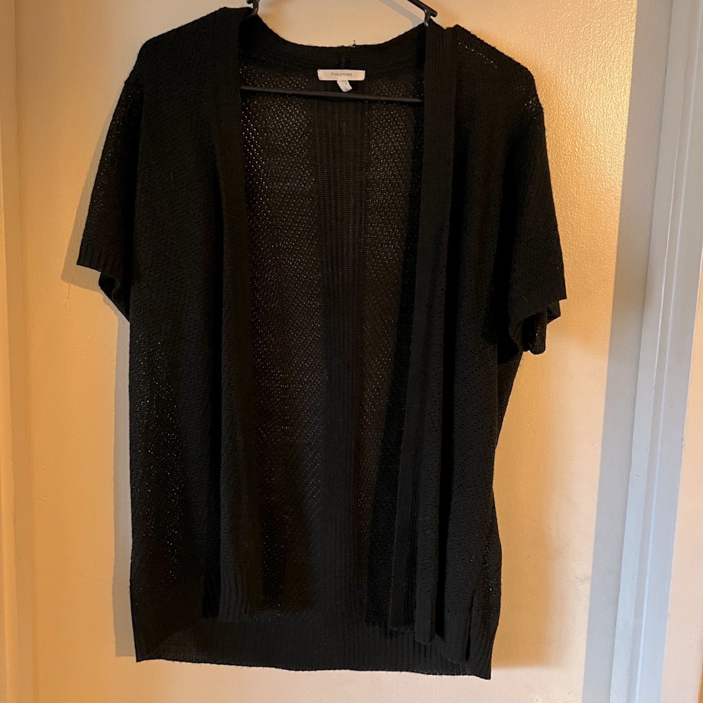 Black woven cardigan